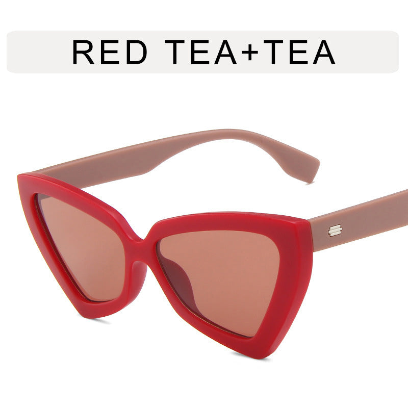 Wholesale Triangular cat eye rice stud PC women's sunglasses